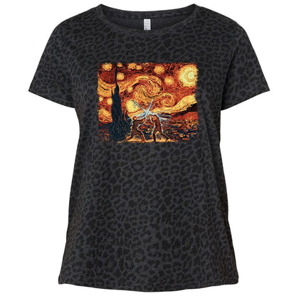 Ladies Curvy Jersey - E1JEEJB6 - Black Leopard - 11