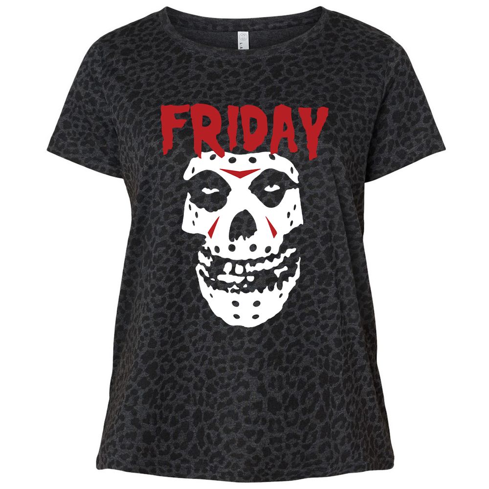 Ladies Curvy Jersey - R6UYWGQX - Black Leopard - 11