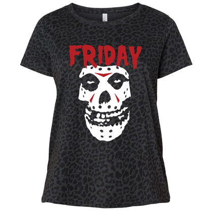 Ladies Curvy Jersey - R6UYWGQX - Black Leopard - 11