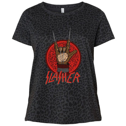 Ladies Curvy Jersey - RZEXJMFV - Black Leopard - 11