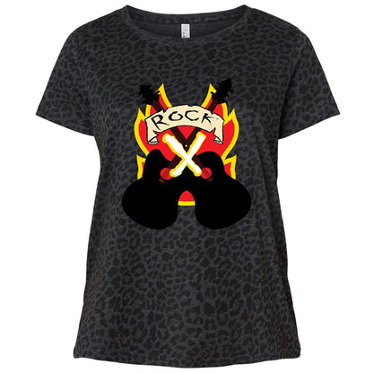 Ladies Curvy Jersey - 13W458Q5 - Black Leopard - 11