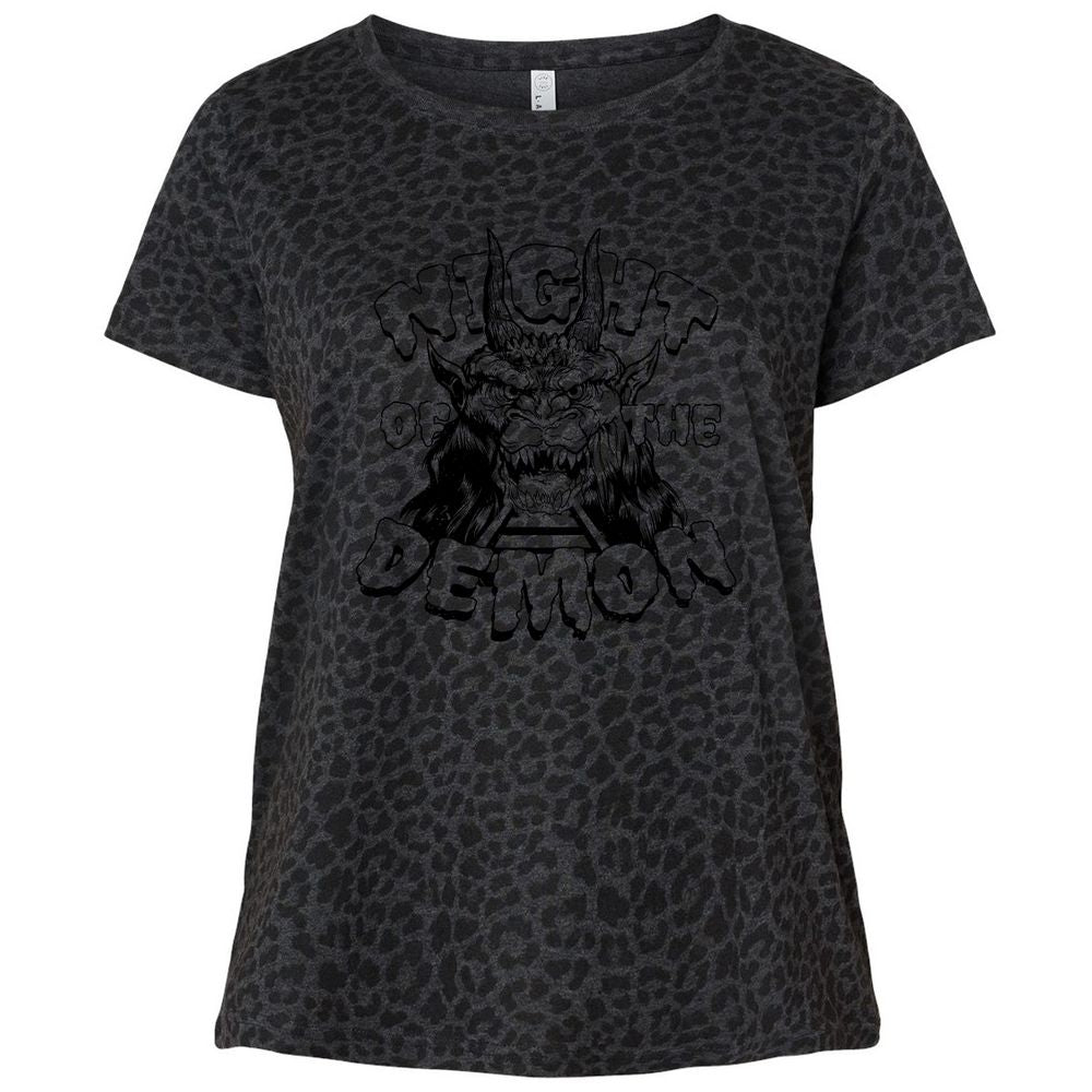 Ladies Curvy Jersey - CUDFGDFH - Black Leopard - 11