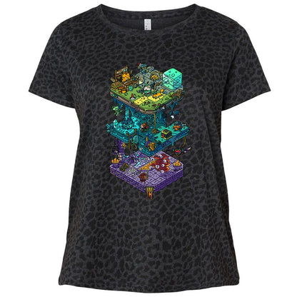 Ladies Curvy Jersey - AAHEV4QY - Black Leopard - 11