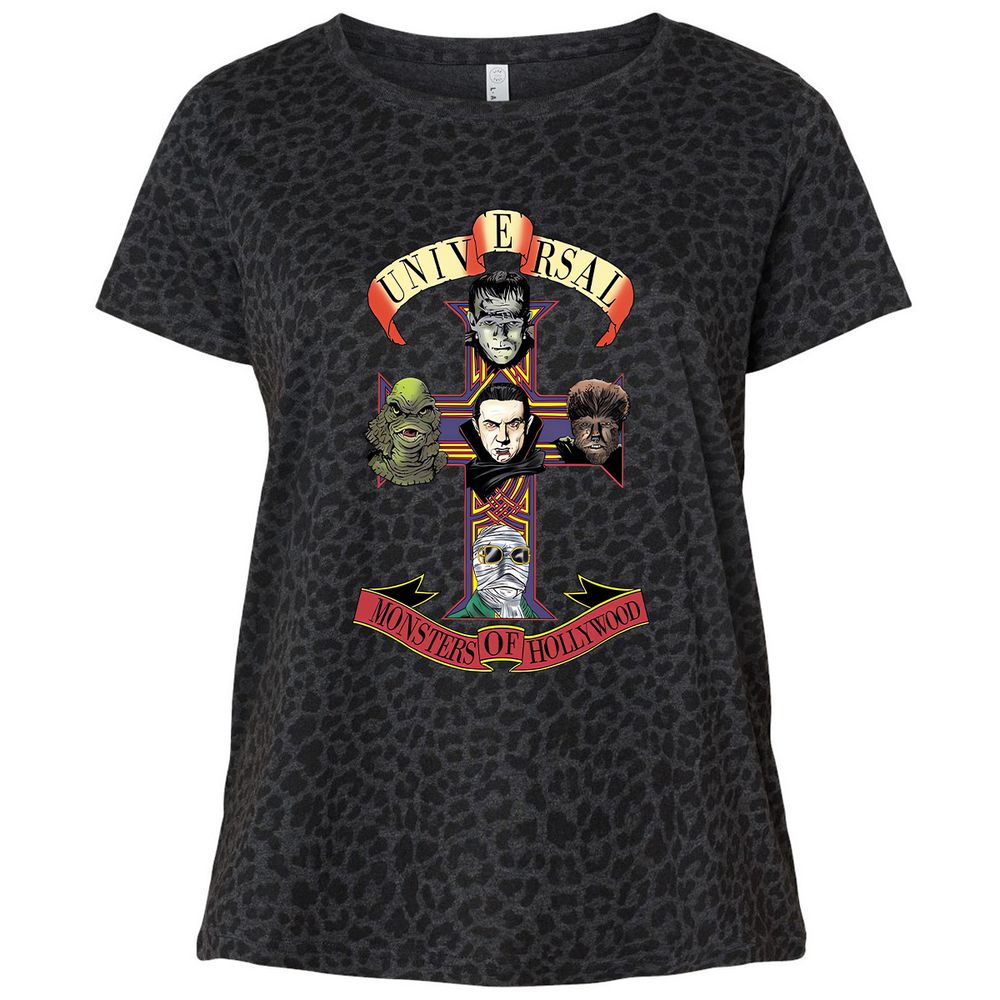 Ladies Curvy Jersey - ALCTSRZC - Black Leopard - 11