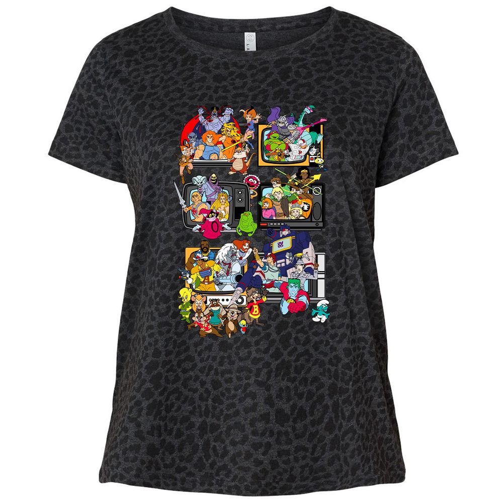 Ladies Curvy Jersey - 6A4FBN7Q - Black Leopard - 11