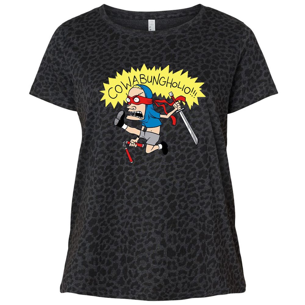 Ladies Curvy Jersey - R8BASQMK - Black Leopard - 11