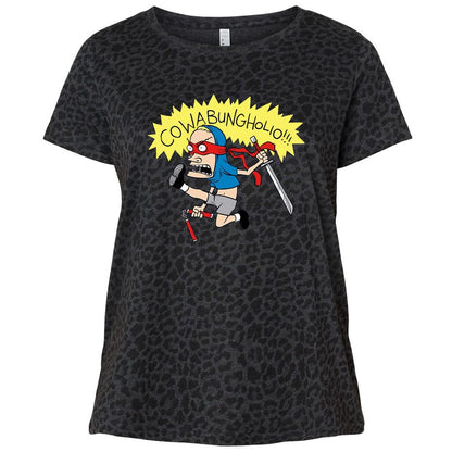 Ladies Curvy Jersey - R8BASQMK - Black Leopard - 11