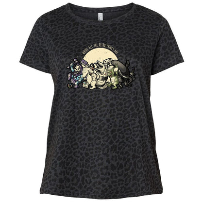 Ladies Curvy Jersey - AUMEEC95 - Black Leopard - 11