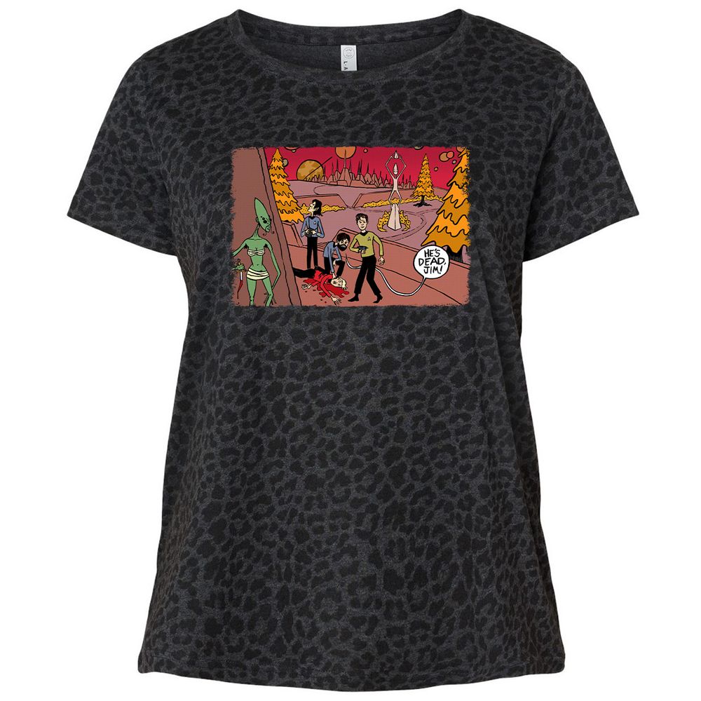 Ladies Curvy Jersey - 6E58LEFY - Black Leopard - 11