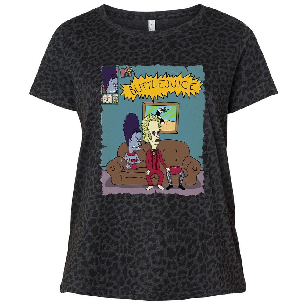 Ladies Curvy Jersey - Q8RE63B9 - Black Leopard - 11