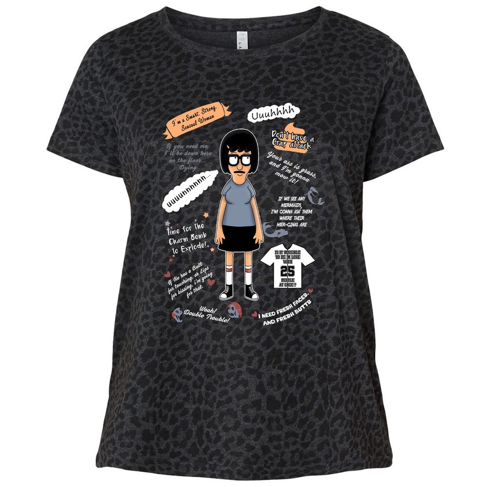 Ladies Curvy Jersey - YAVWR4SB - Black Leopard - 11