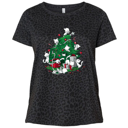 Ladies Curvy Jersey - YX7KPQ45 - Black Leopard - 11