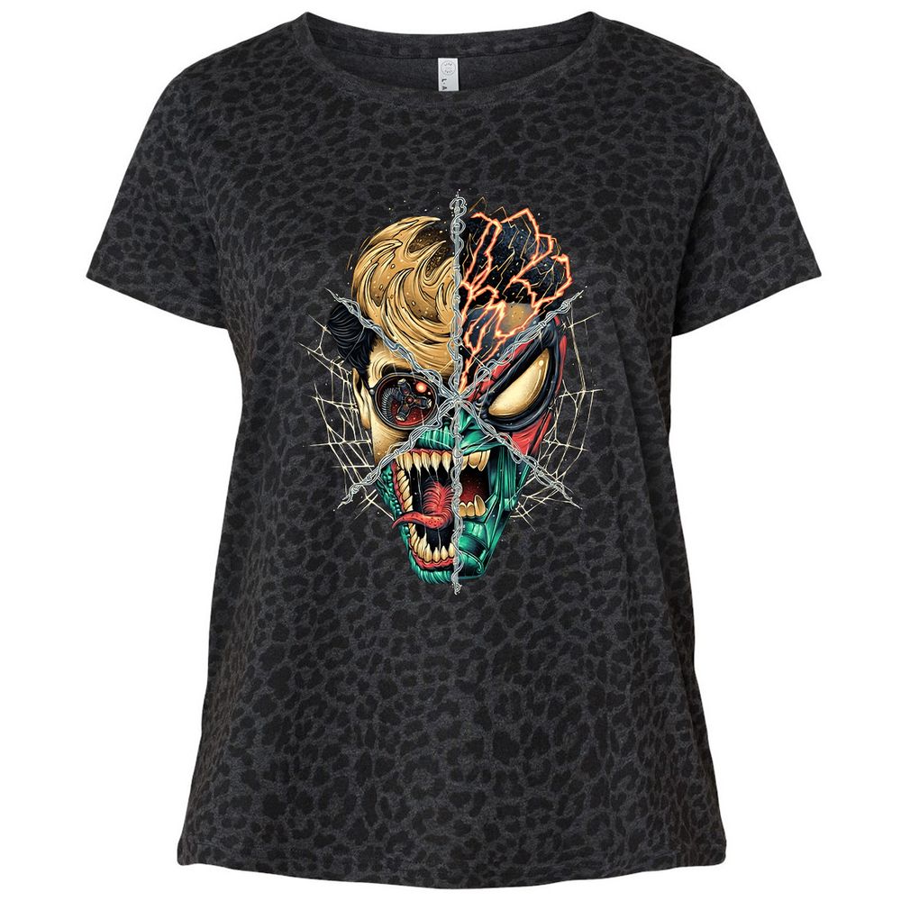 Ladies Curvy Jersey - KK2LJZDL - Black Leopard - 11