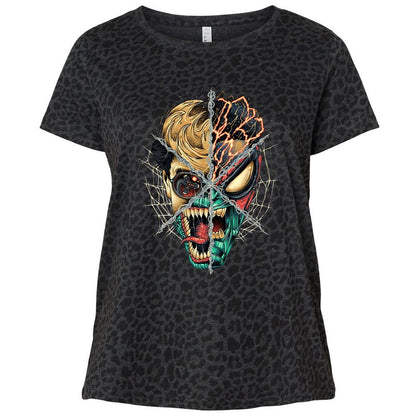 Ladies Curvy Jersey - KK2LJZDL - Black Leopard - 11