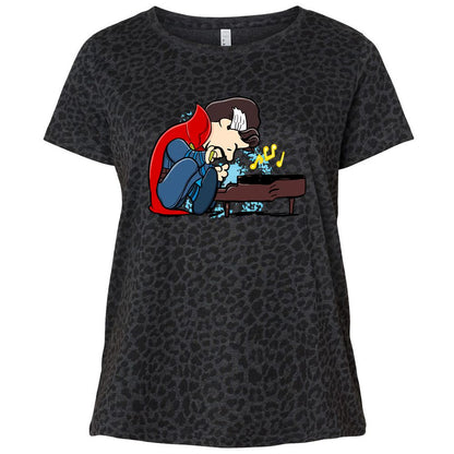 Ladies Curvy Jersey - 51Q7SAZK - Black Leopard - 11