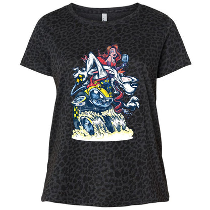 Ladies Curvy Jersey - 2TLTL4BP - Black Leopard - 11