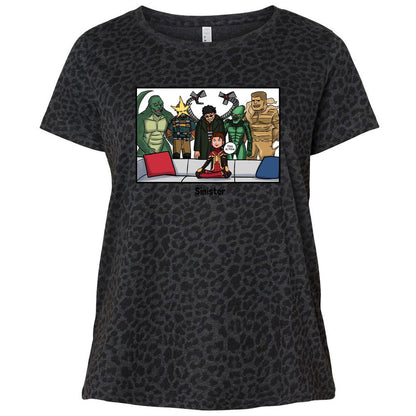 Ladies Curvy Jersey - YW68JHQE - Black Leopard - 11