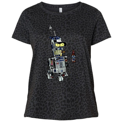 Ladies Curvy Jersey - 3YCCFUKZ - Black Leopard - 11