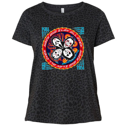 Ladies Curvy Jersey - X85DU5LA - Black Leopard - 11