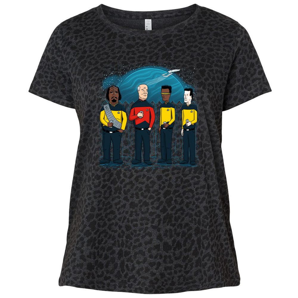 Ladies Curvy Jersey - E4N81BXW - Black Leopard - 11