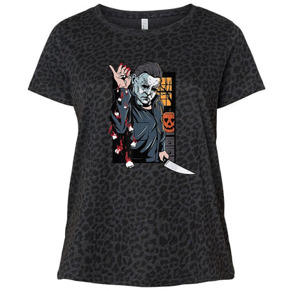 Ladies Curvy Jersey - 2GJDTGCM - Black Leopard - 11