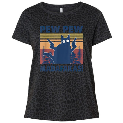 Ladies Curvy Jersey - A3AKMPCM - Black Leopard - 11