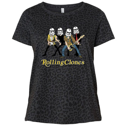 Ladies Curvy Jersey - NTVUZLFP - Black Leopard - 11