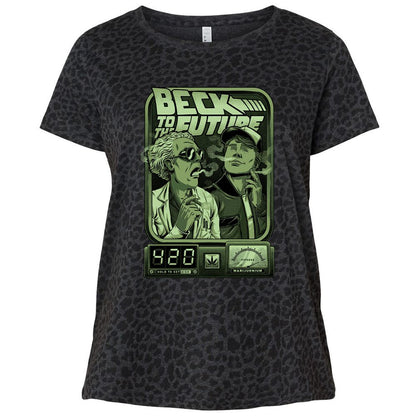 Ladies Curvy Jersey - KNYV49UX - Black Leopard - 11