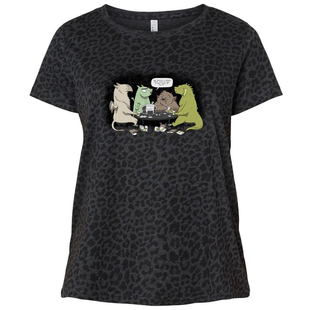 Ladies Curvy Jersey - BF8GTDBY - Black Leopard - 11