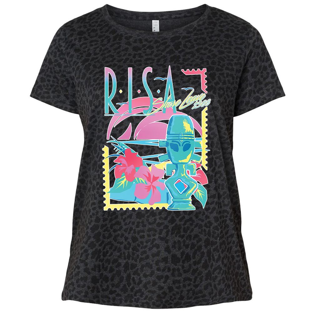 Ladies Curvy Jersey - VJLEKU3H - Black Leopard - 11