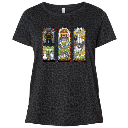 Ladies Curvy Jersey - ETBQ64FU - Black Leopard - 11