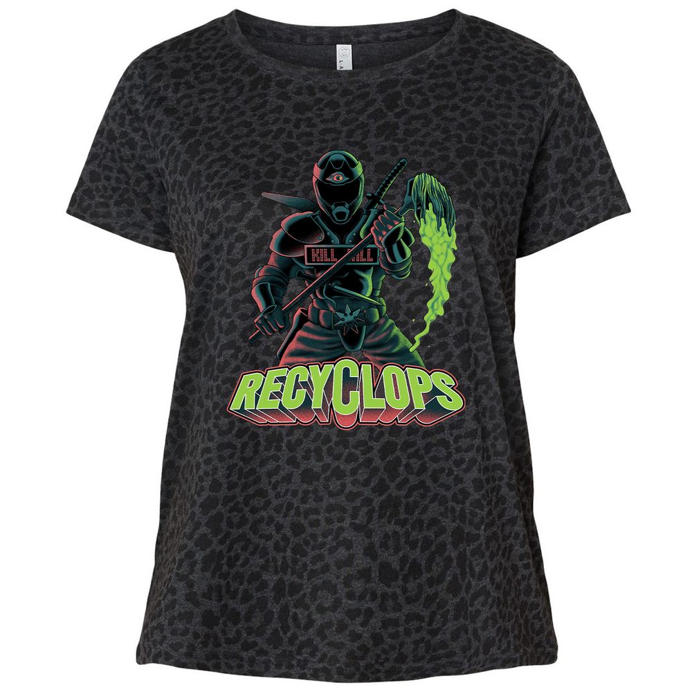 Ladies Curvy Jersey - S5MMCAMS - Black Leopard - 11