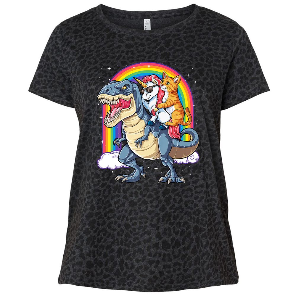 Ladies Curvy Jersey - H5BKFFFJ - Black Leopard - 11