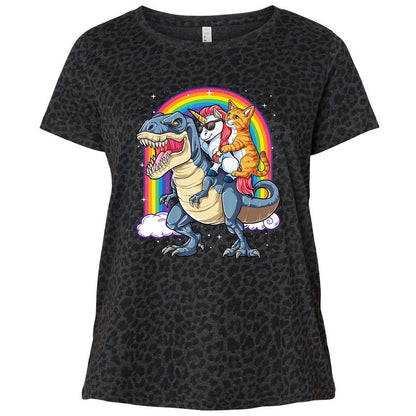 Ladies Curvy Jersey - H5BKFFFJ - Black Leopard - 11