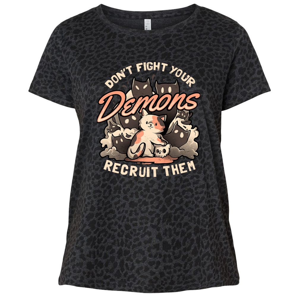 Ladies Curvy Jersey - 9EFK9DJH - Black Leopard - 11