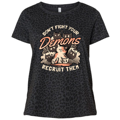 Ladies Curvy Jersey - 9EFK9DJH - Black Leopard - 11