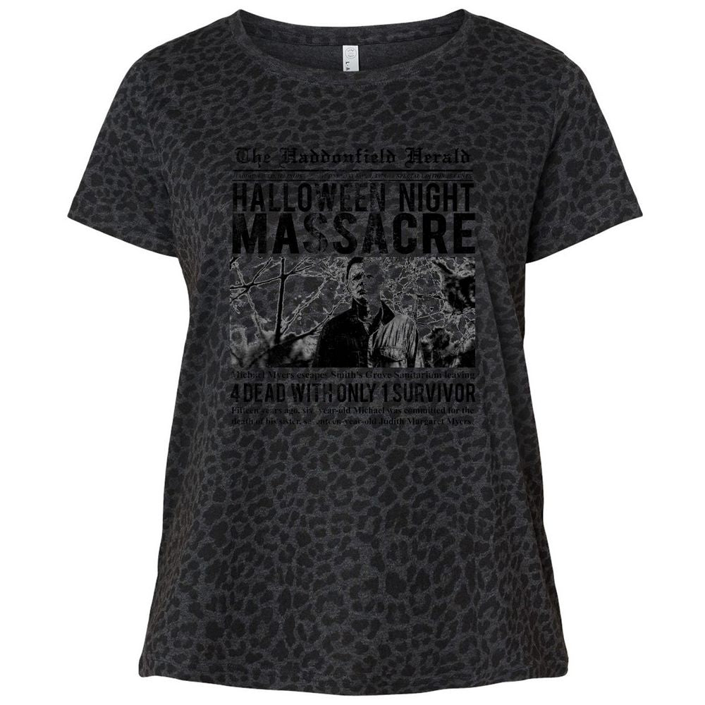 Ladies Curvy Jersey - 3WWWQW9Q - Black Leopard - 11