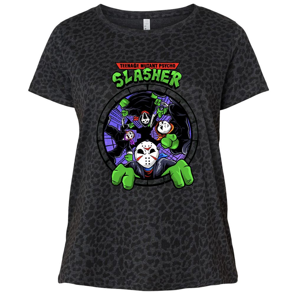 Ladies Curvy Jersey - QU2UHAH7 - Black Leopard - 11