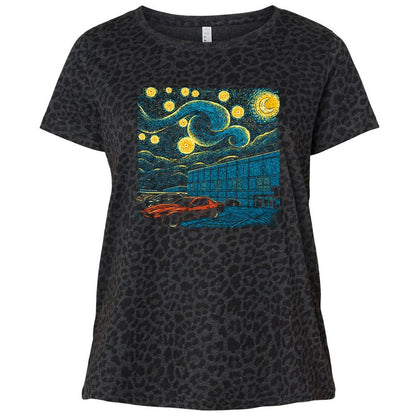 Ladies Curvy Jersey - DED1WZGT - Black Leopard - 11