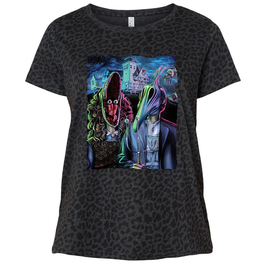 Ladies Curvy Jersey - 37E51N5D - Black Leopard - 11