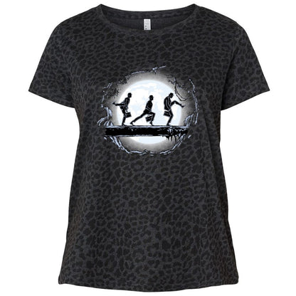 Ladies Curvy Jersey - JLJP6AYF - Black Leopard - 11