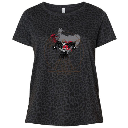 Ladies Curvy Jersey - TQDX9V6J - Black Leopard - 11