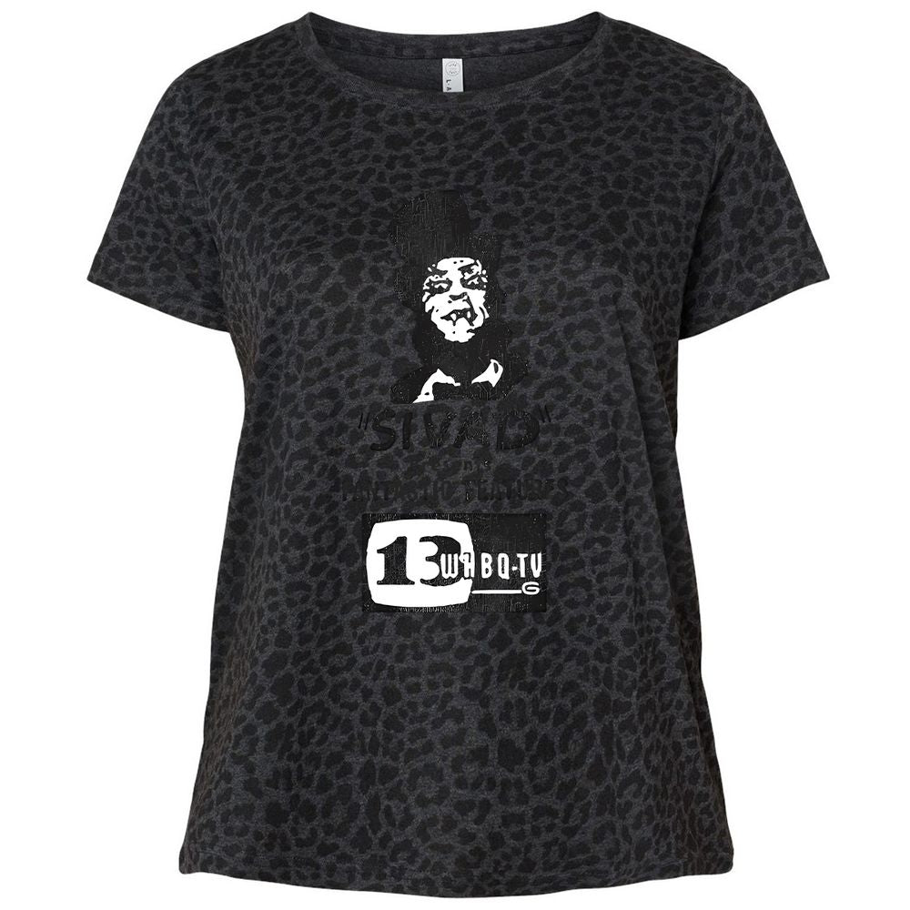 Ladies Curvy Jersey - ZRY9RPQE - Black Leopard - 11