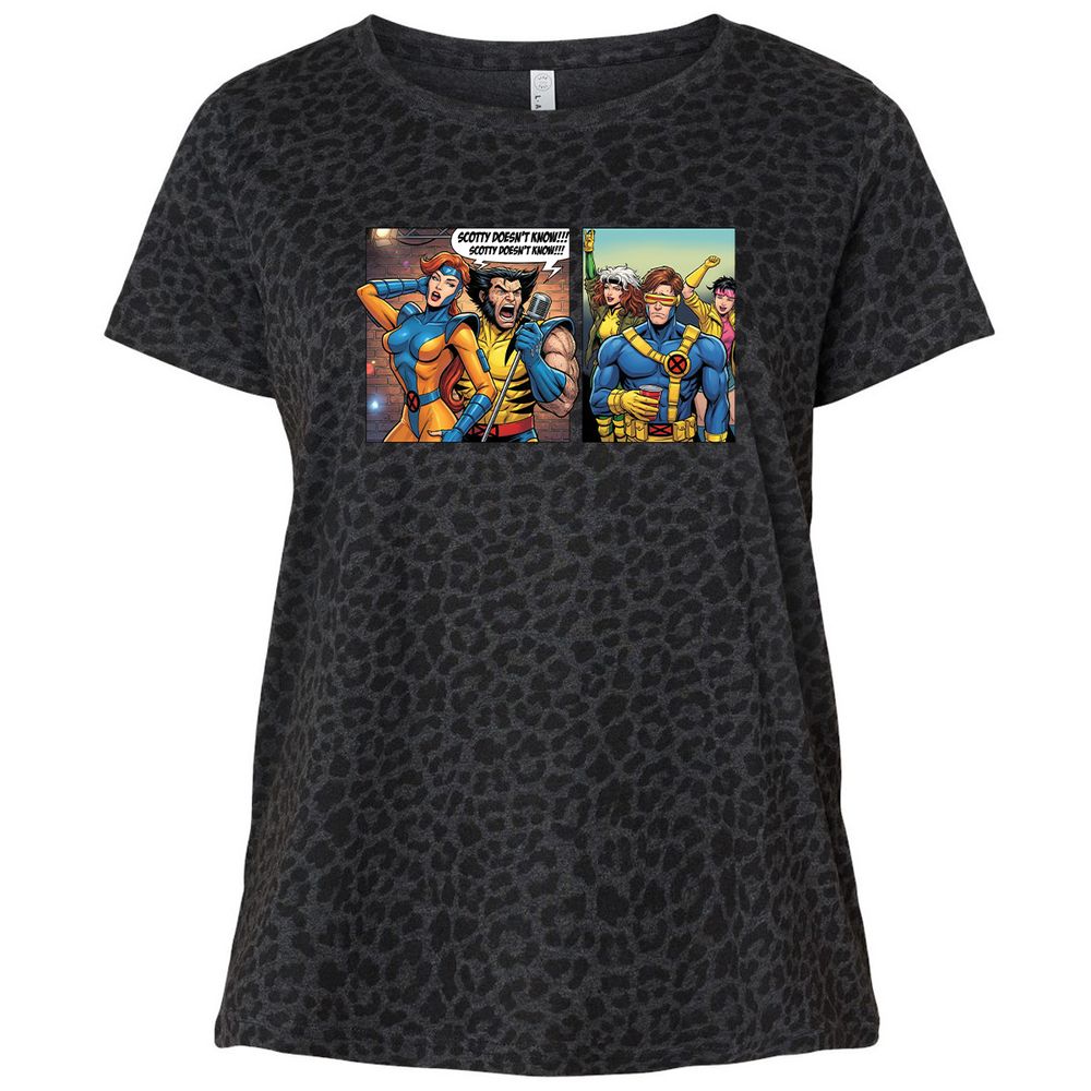 Ladies Curvy Jersey - UWR2K8XZ - Black Leopard - 11