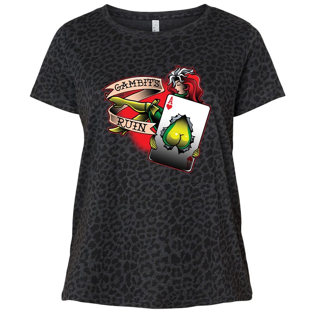 Ladies Curvy Jersey - WYU748Q3 - Black Leopard - 11