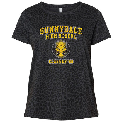 Ladies Curvy Jersey - Q5RGHG95 - Black Leopard - 11