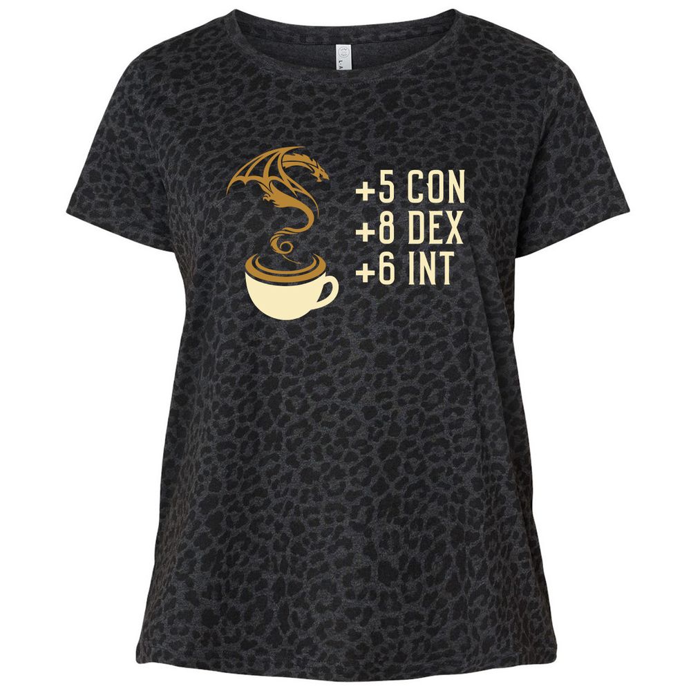 Ladies Curvy Jersey - KMRQ5CFZ - Black Leopard - 11