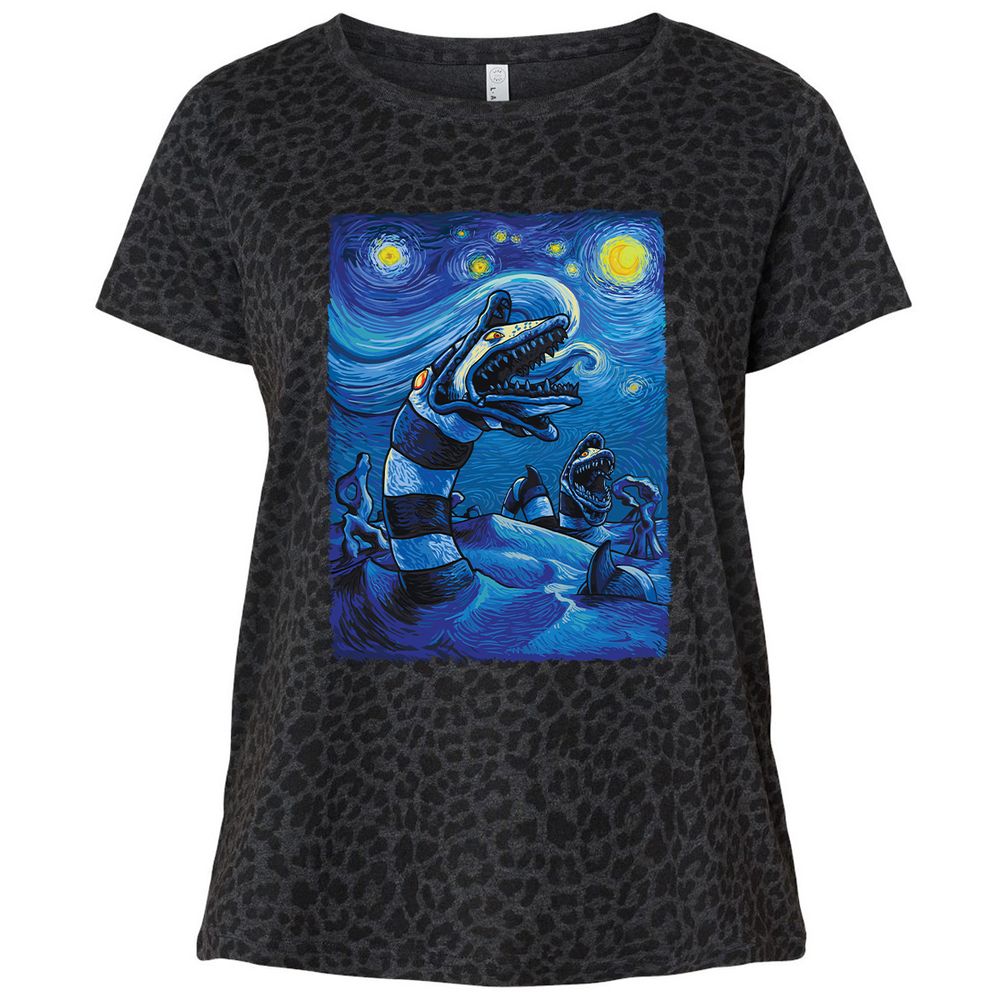 Ladies Curvy Jersey - H1YENY6K - Black Leopard - 11