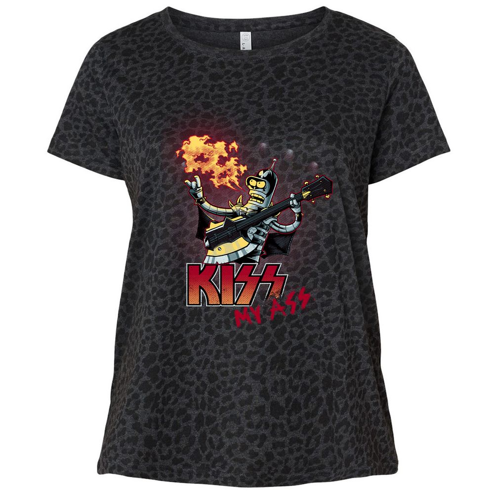 Ladies Curvy Jersey - LYT7GSEJ - Black Leopard - 11