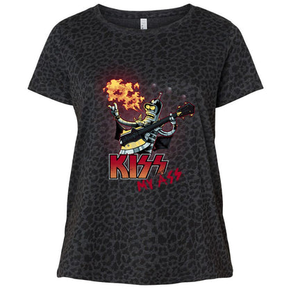 Ladies Curvy Jersey - LYT7GSEJ - Black Leopard - 11